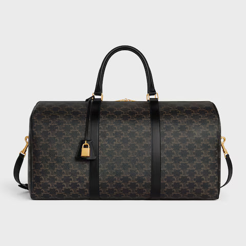 Celine Large Travel Bag IN Triomphe Canvas AND calfskin