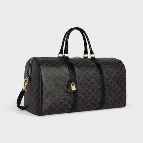 Celine Large Travel Bag IN Triomphe Canvas AND calfskin