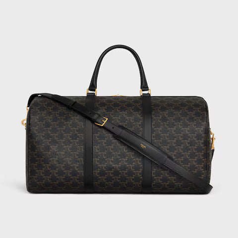 Celine Large Travel Bag IN Triomphe Canvas AND calfskin