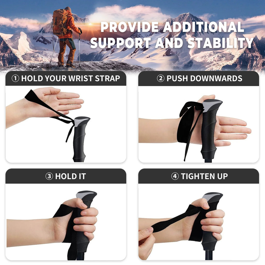 Collapsible Aluminum Trekking Poles for Hiking (2-Pack)