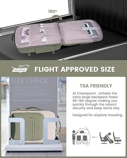 Travel Backpack for Women & Men, Airline Approved Carry On Luggage with 3 Packing Cubes, TSA Overnight Bags, Waterproof Personal Item Bag, Weekender Essentials Backpacks fits 17" Laptop