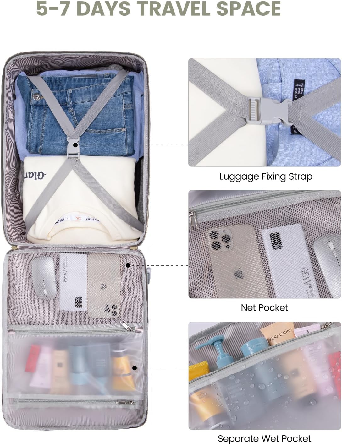 Travel Backpack for Women & Men, Airline Approved Carry On Luggage with 3 Packing Cubes, TSA Overnight Bags, Waterproof Personal Item Bag, Weekender Essentials Backpacks fits 17" Laptop