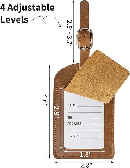 Leather Luggage Tag for Suitcases ID Tags Bag Tags for Luggage