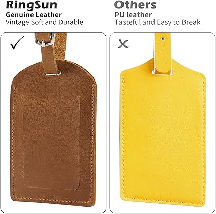 Leather Luggage Tag for Suitcases ID Tags Bag Tags for Luggage