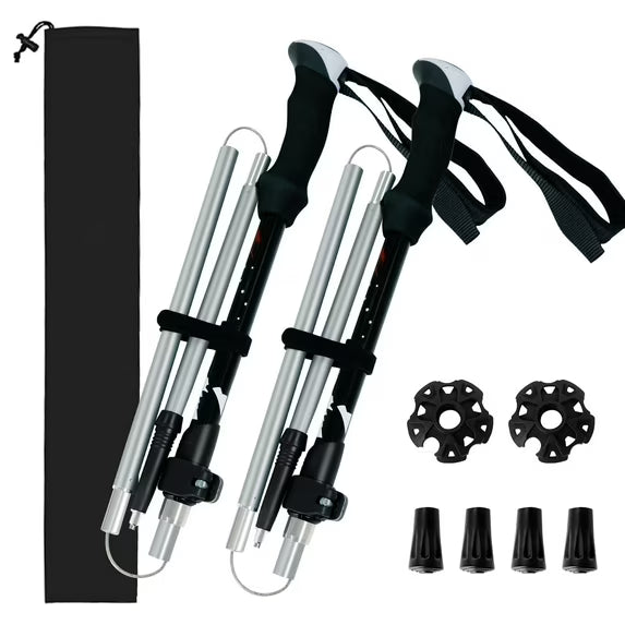 Collapsible Aluminum Trekking Poles for Hiking (2-Pack)