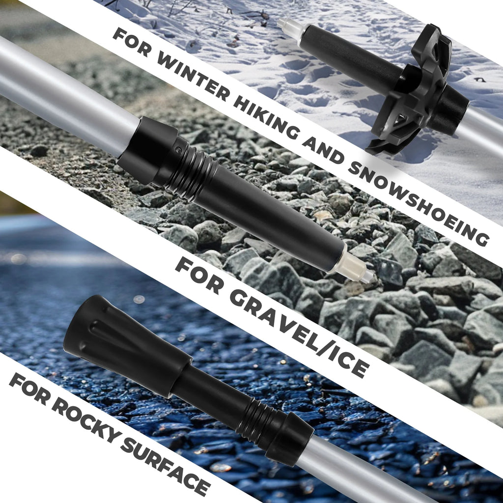 Collapsible Aluminum Trekking Poles for Hiking (2-Pack)